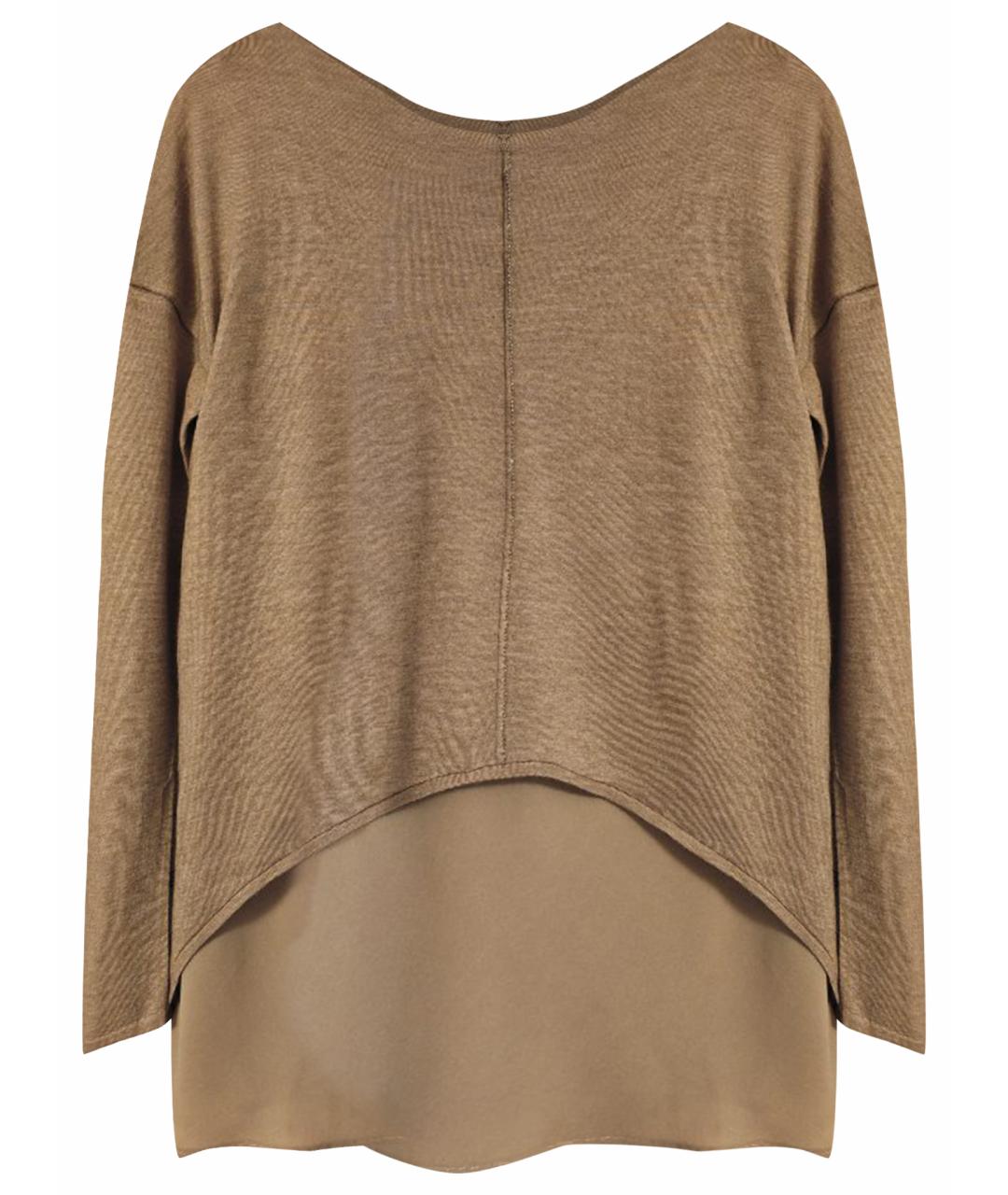 BRUNELLO CUCINELLI Бежевый кашемировый джемпер / свитер, фото 1