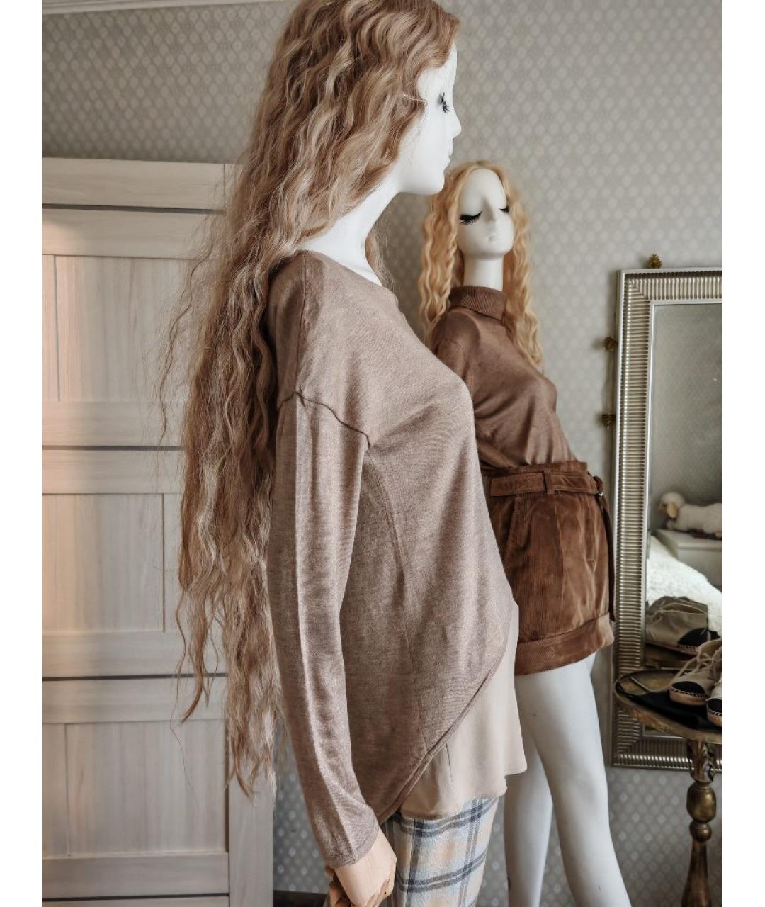 BRUNELLO CUCINELLI Бежевый кашемировый джемпер / свитер, фото 7