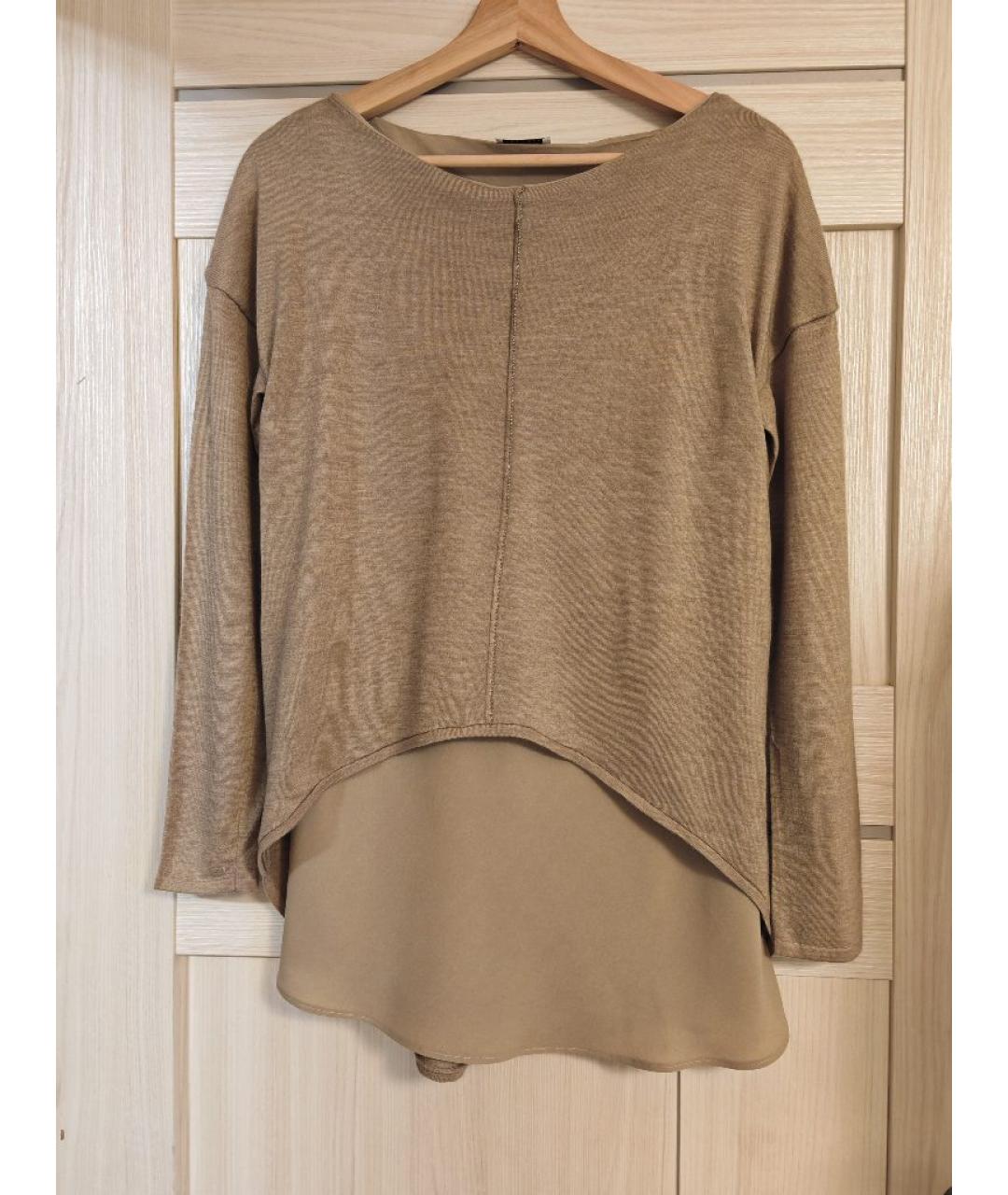 BRUNELLO CUCINELLI Бежевый кашемировый джемпер / свитер, фото 10