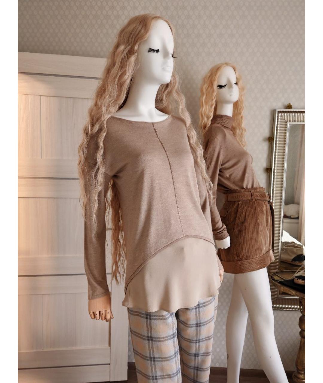 BRUNELLO CUCINELLI Бежевый кашемировый джемпер / свитер, фото 5