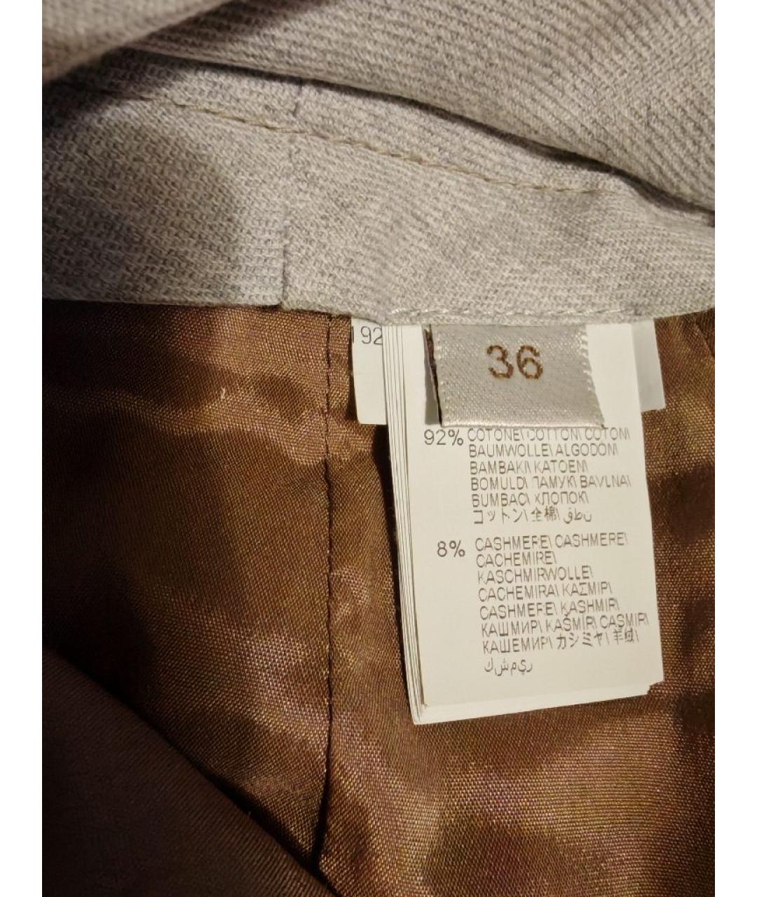 BRUNELLO CUCINELLI Золотая хлопковая юбка мини, фото 6