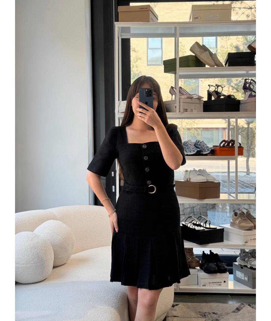 SANDRO Черное вискозное повседневное платье, фото 6