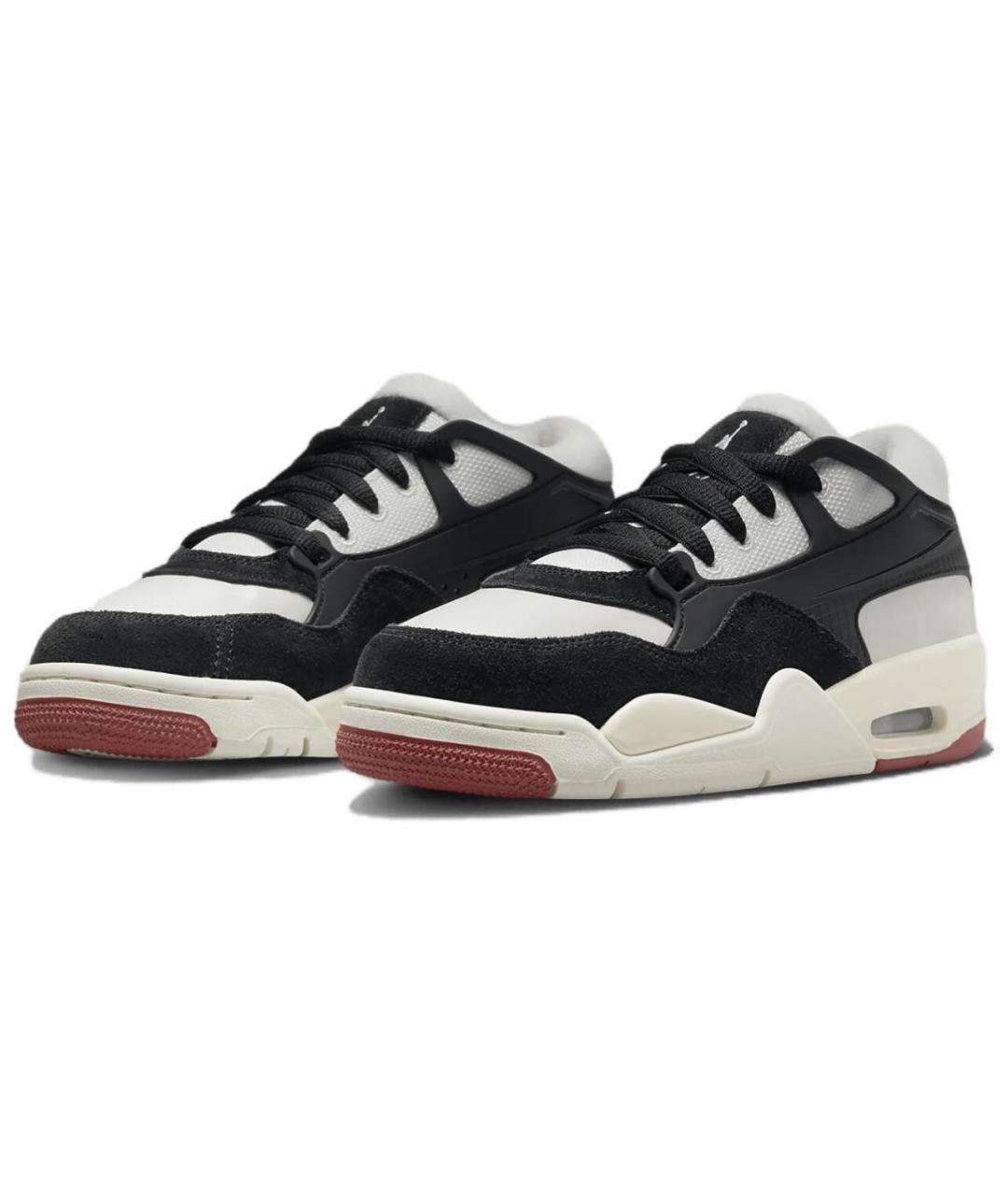 JORDAN Черные кожаные низкие кроссовки / кеды, фото 2