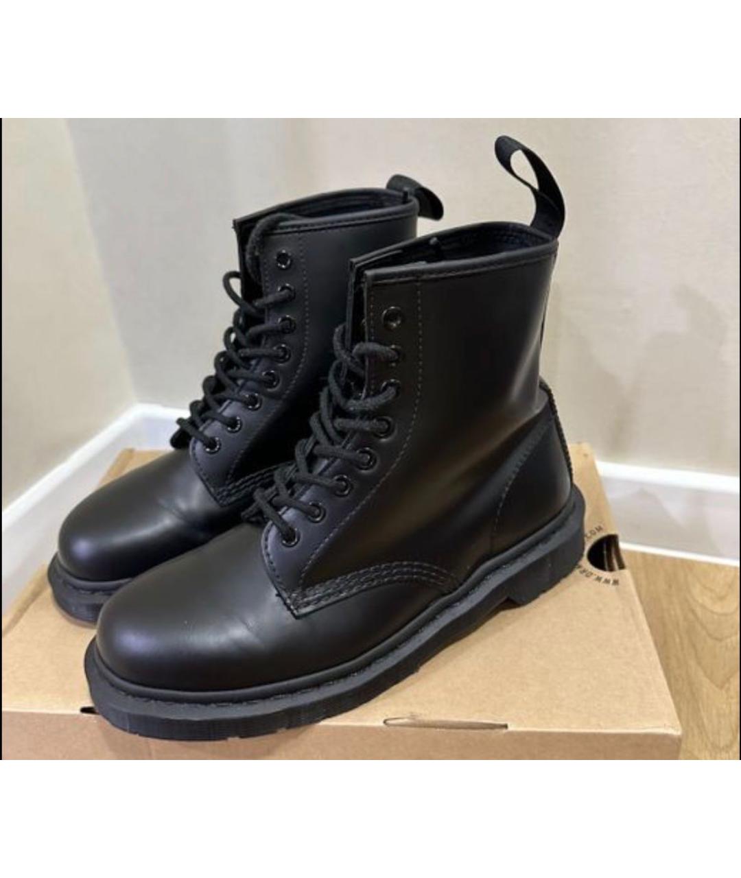 DR. MARTENS Черные кожаные высокие ботинки, фото 2