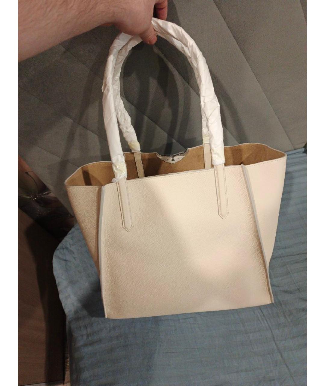 ZADIG & VOLTAIRE Белая кожаная сумка с короткими ручками, фото 3