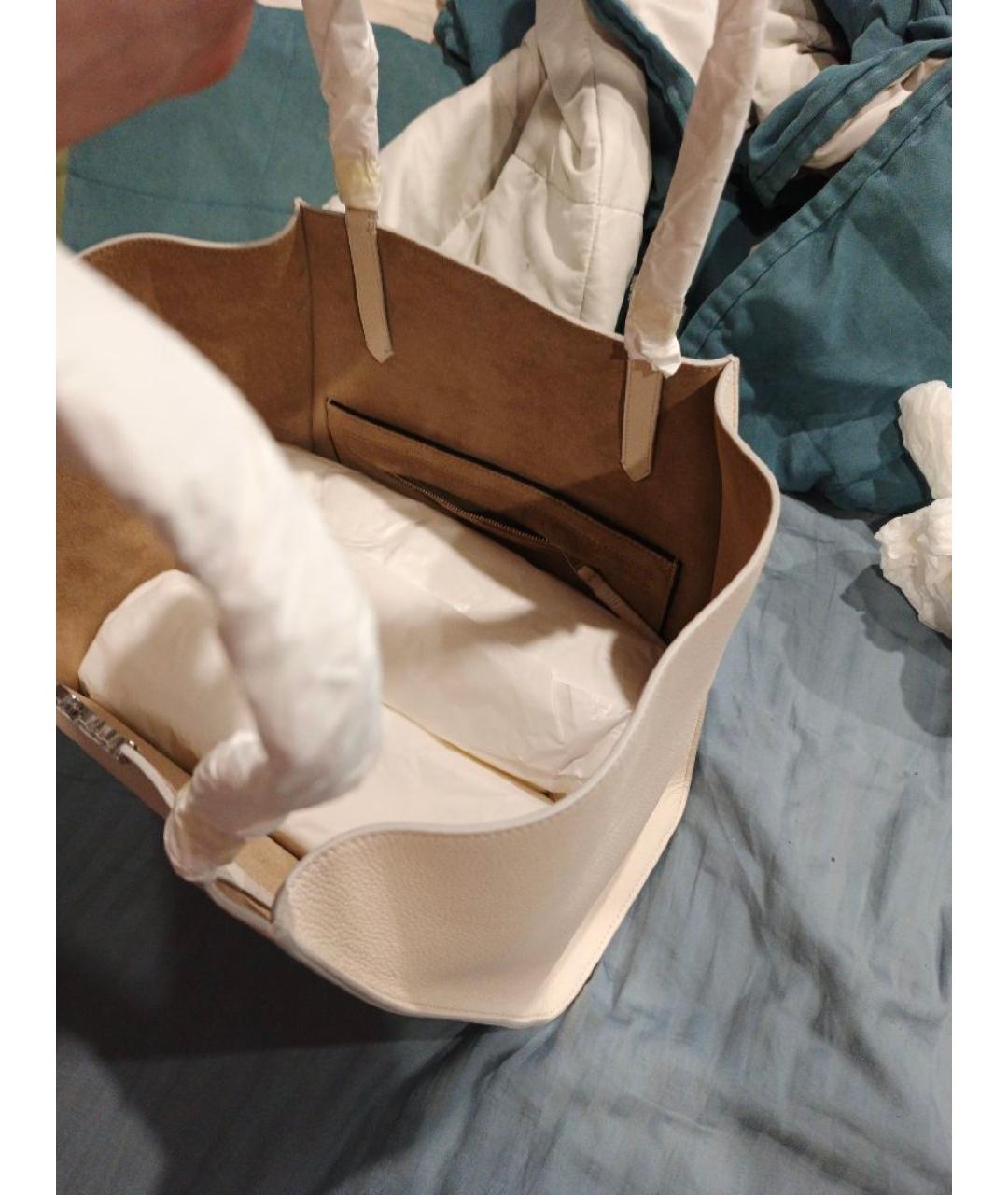 ZADIG & VOLTAIRE Белая кожаная сумка с короткими ручками, фото 4