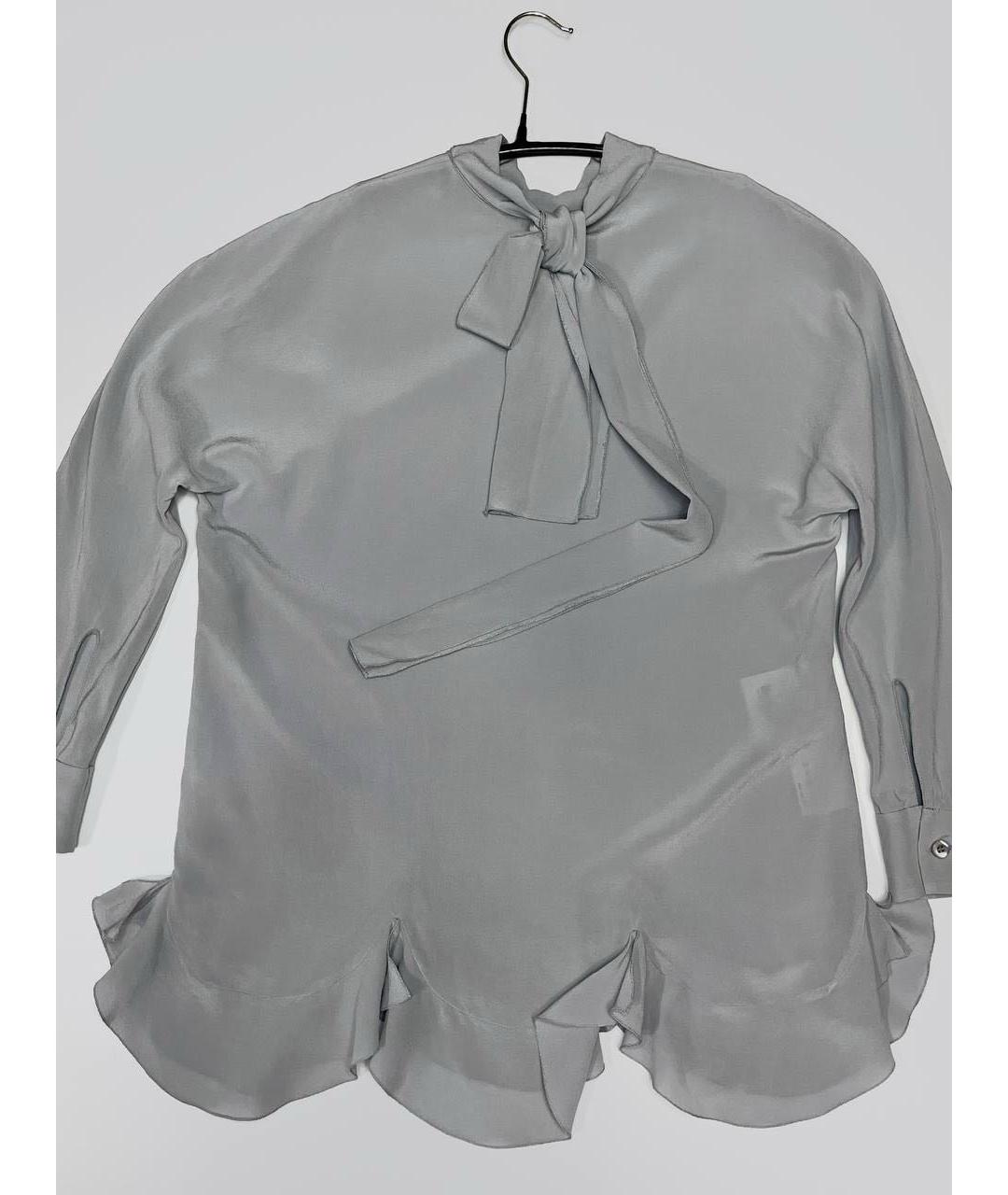 PRADA Голубая шелковая блузы, фото 2