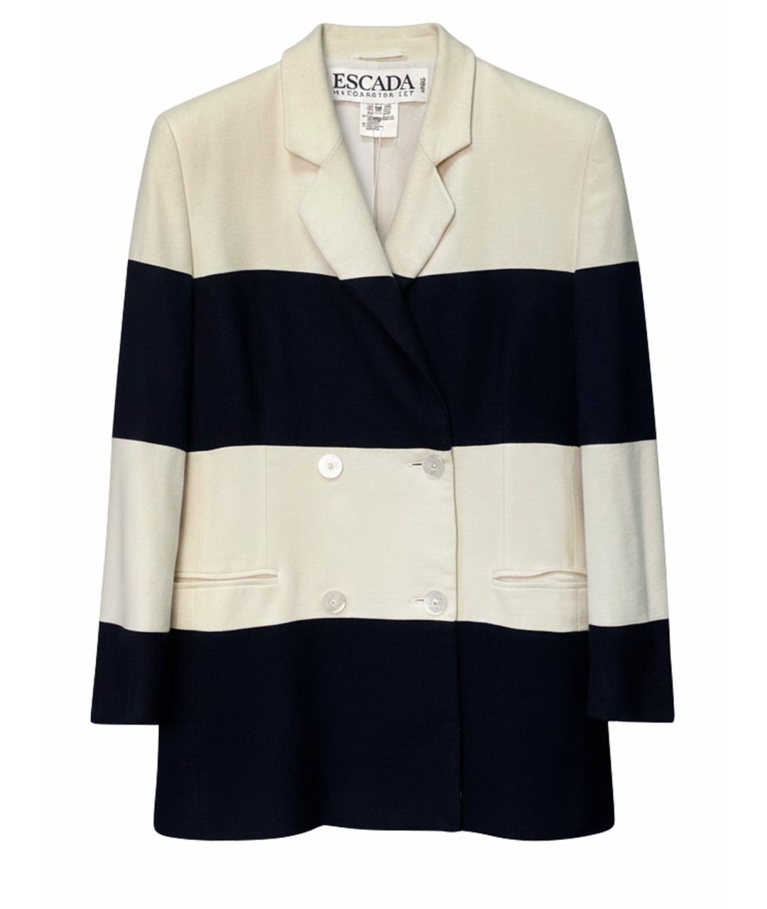 ESCADA Белый шерстяной жакет/пиджак, фото 1