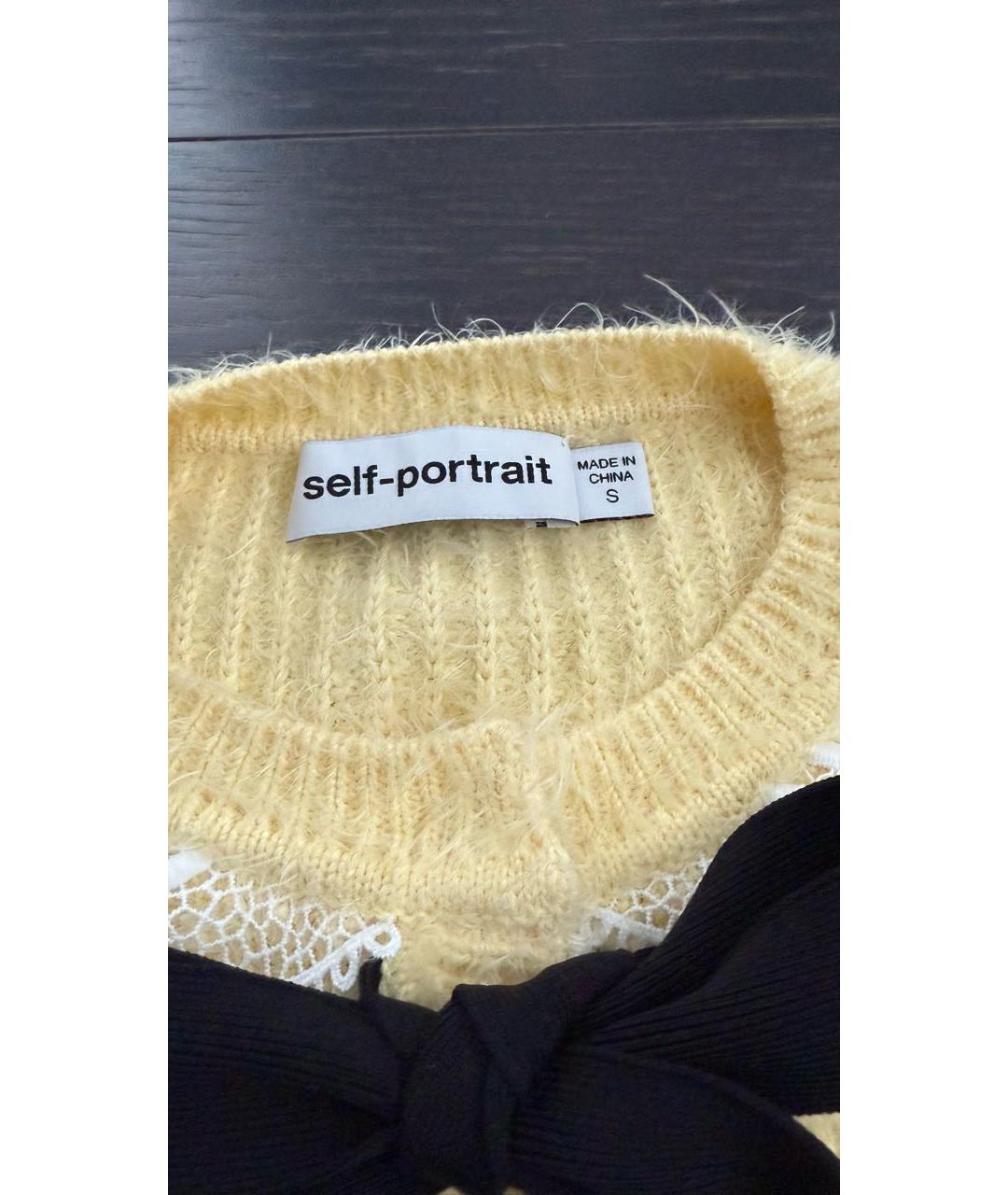 SELF-PORTRAIT Желтый хлопковый джемпер / свитер, фото 3