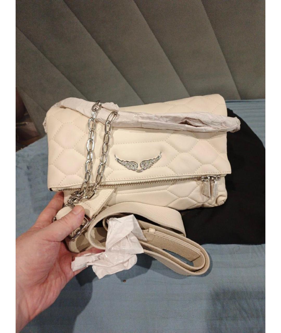 ZADIG & VOLTAIRE Белая кожаная сумка через плечо, фото 6