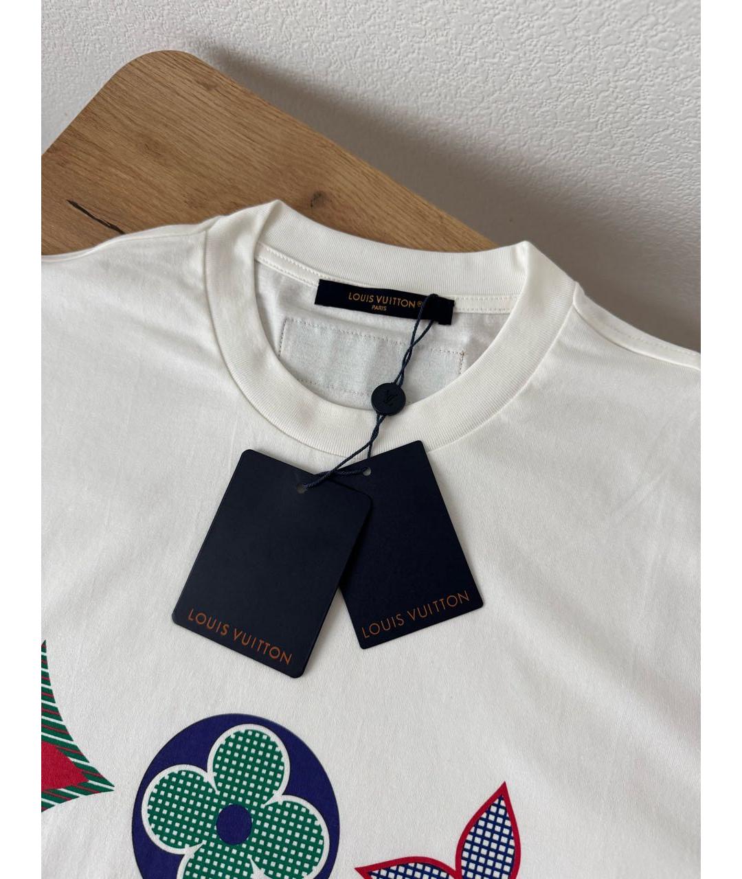 LOUIS VUITTON Белая хлопковая футболка, фото 4