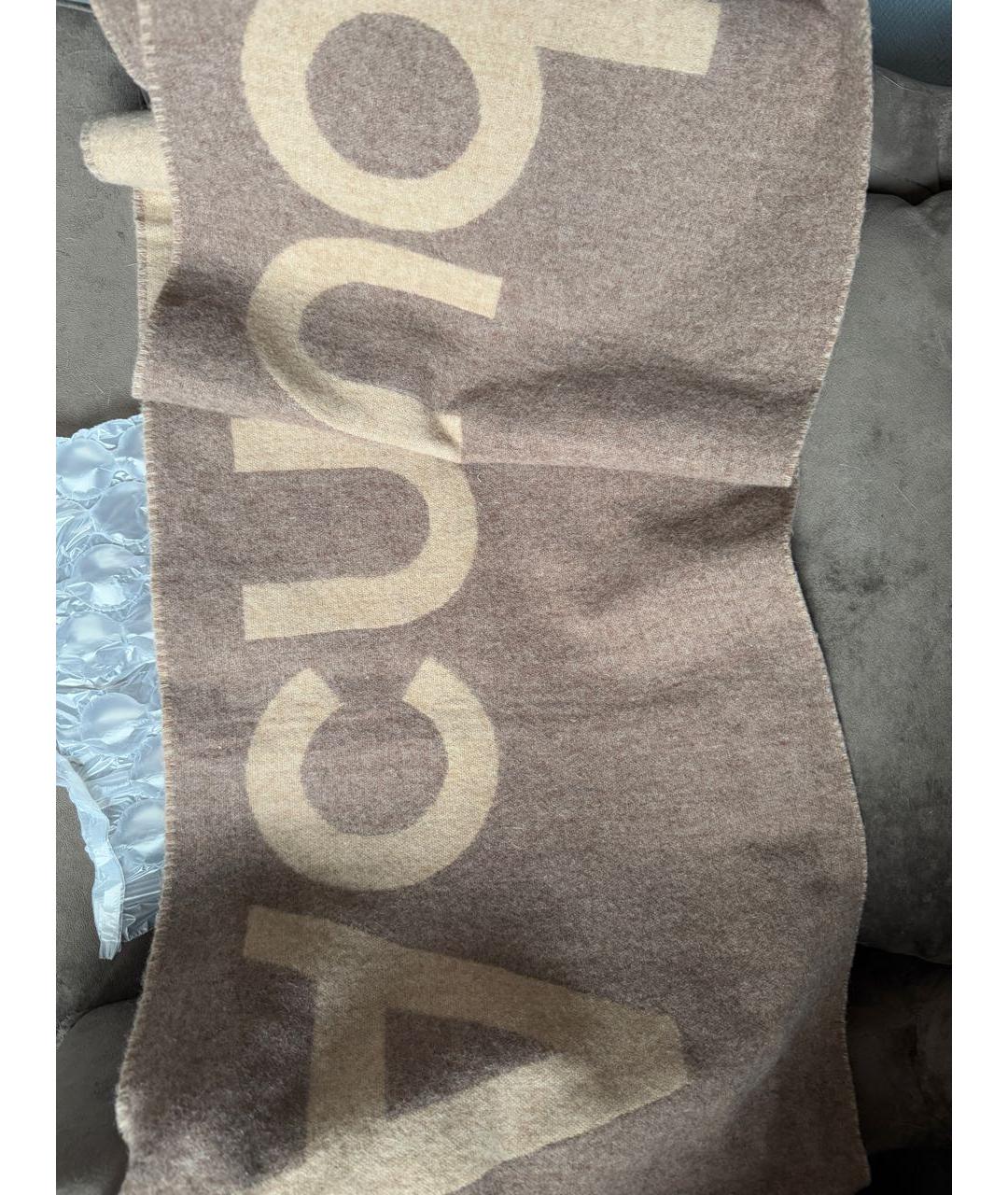 ACNE STUDIOS Бежевый шерстяной шарф, фото 3