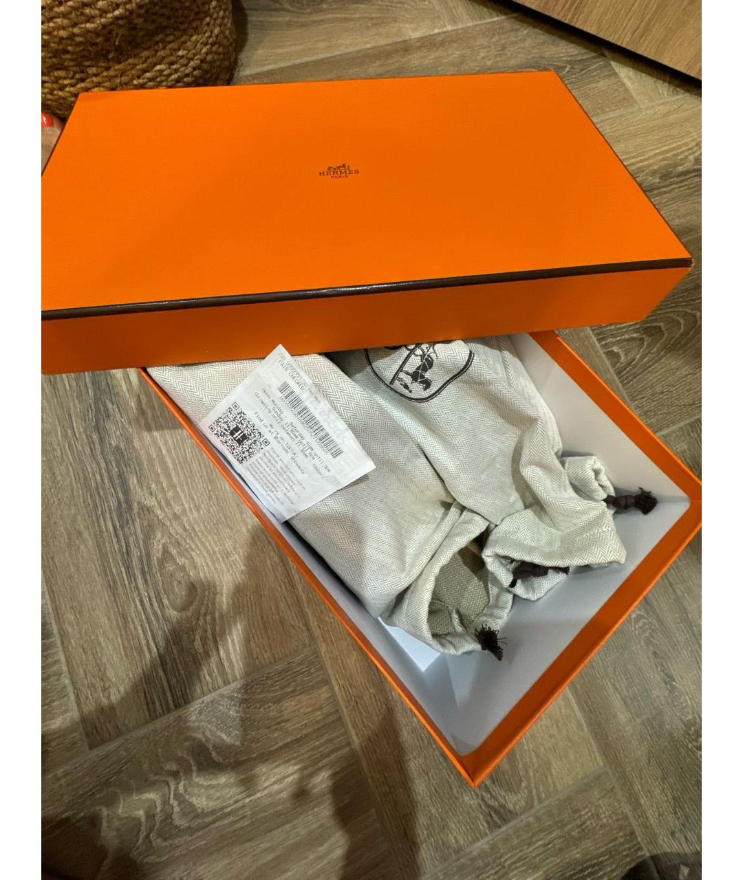 HERMES Черные кожаные сандалии, фото 5