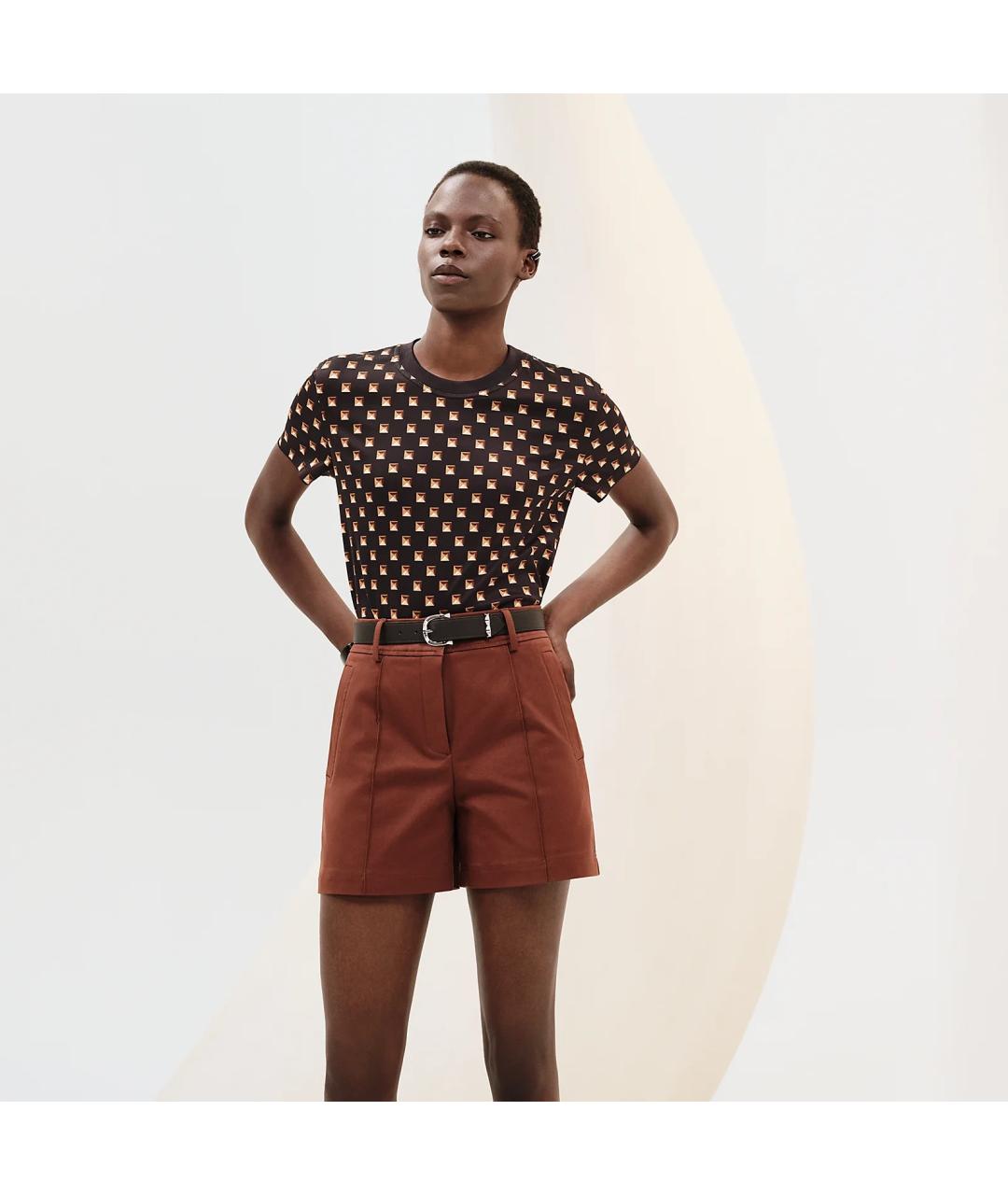 HERMES Черная хлопковая футболка, фото 2