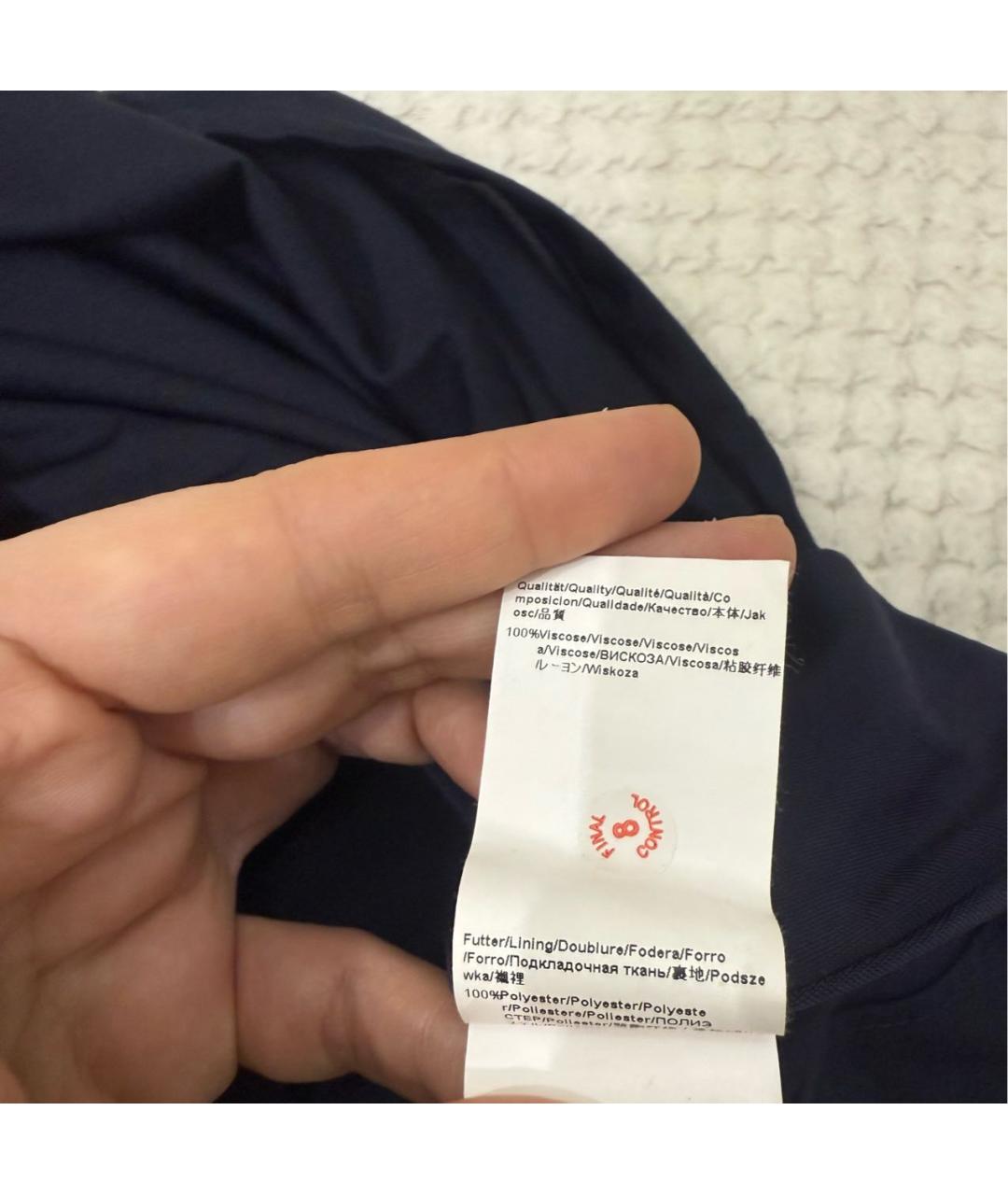 HUGO BOSS Темно-синее вискозное повседневное платье, фото 6