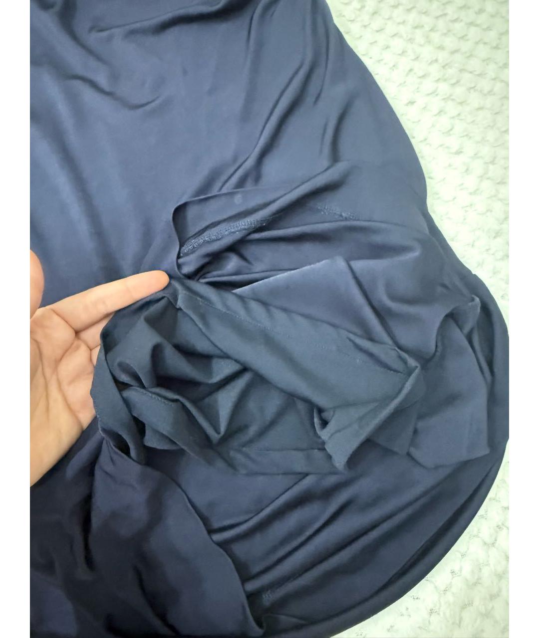 HUGO BOSS Темно-синее вискозное повседневное платье, фото 3