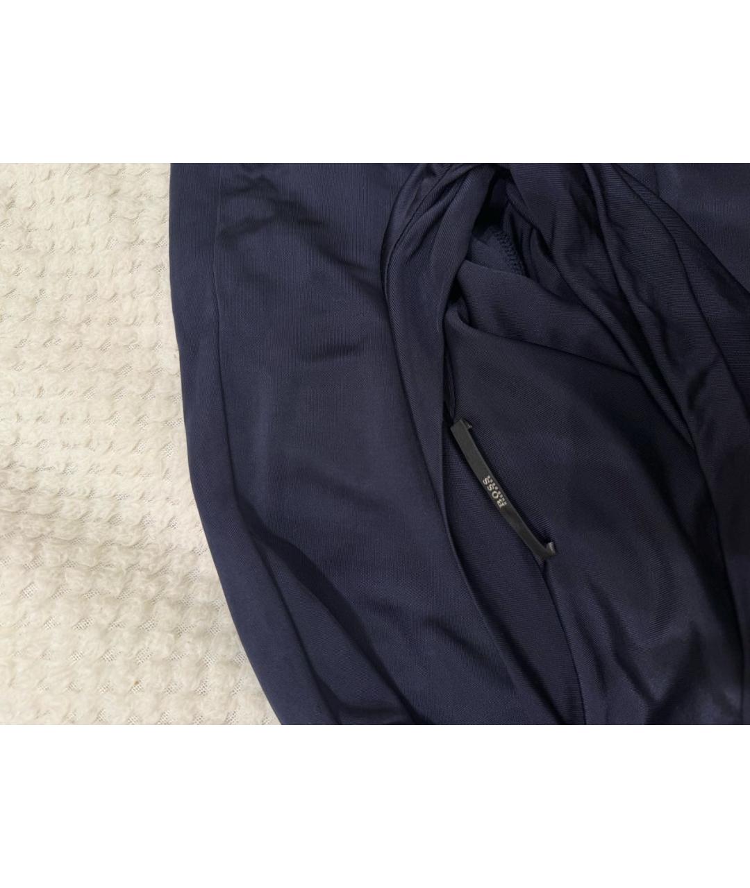 HUGO BOSS Темно-синее вискозное повседневное платье, фото 8