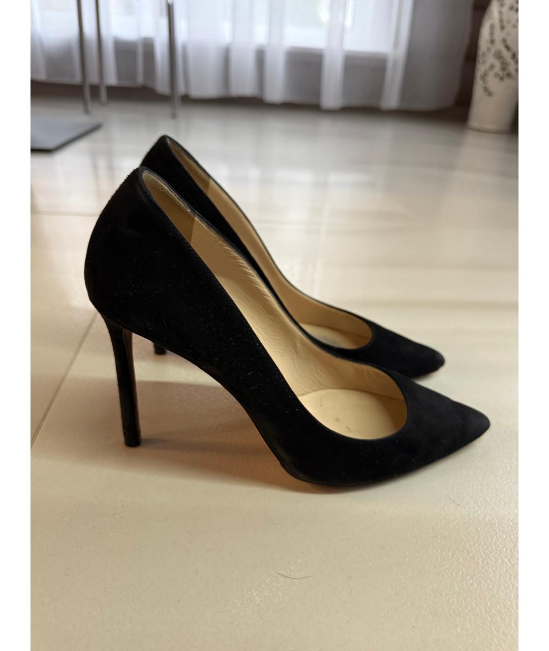 JIMMY CHOO Черные замшевые туфли, фото 4