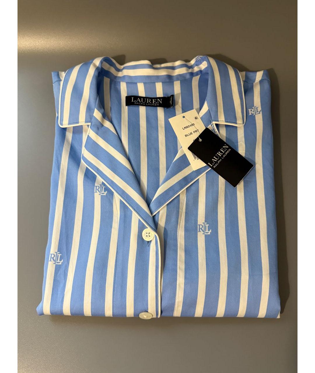 RALPH LAUREN Голубая вискозная пижама, фото 6