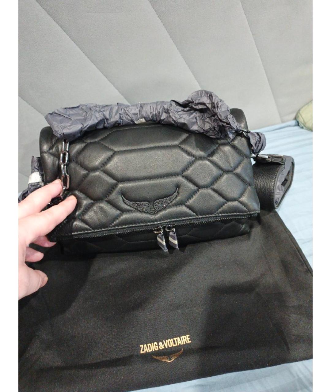 ZADIG & VOLTAIRE Черная кожаная сумка через плечо, фото 6