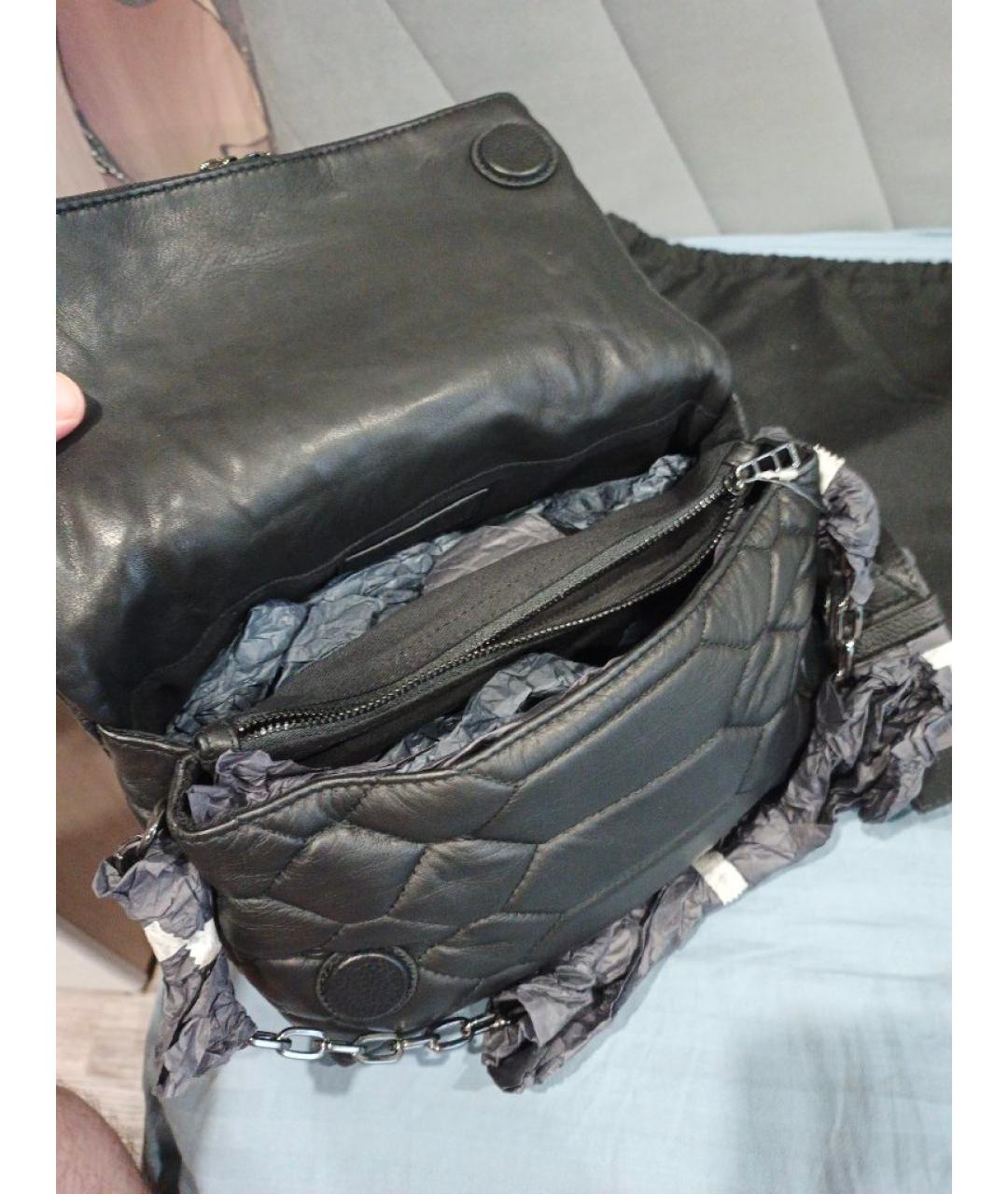 ZADIG & VOLTAIRE Черная кожаная сумка через плечо, фото 4