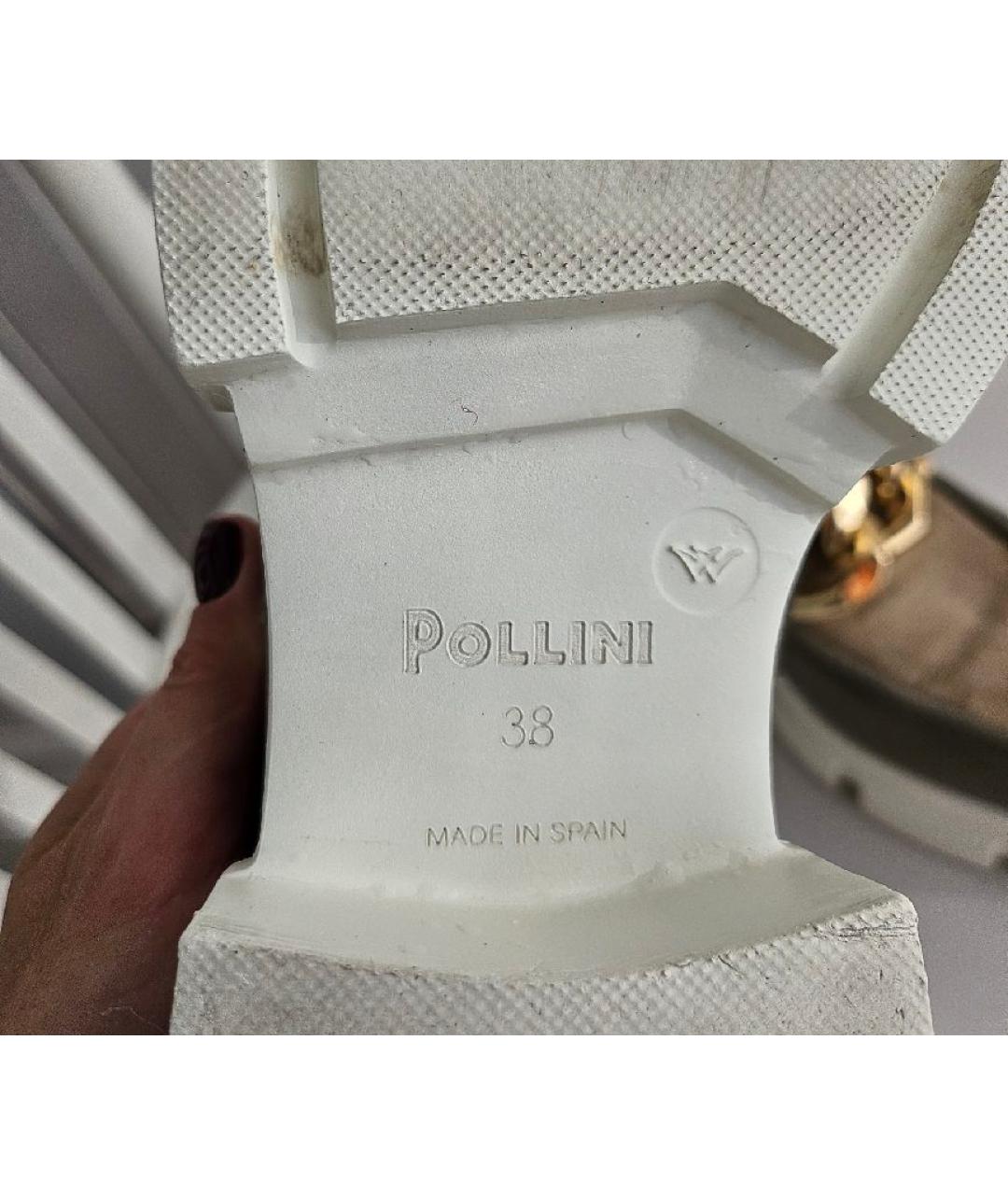 POLLINI Серые кожаные лоферы, фото 5