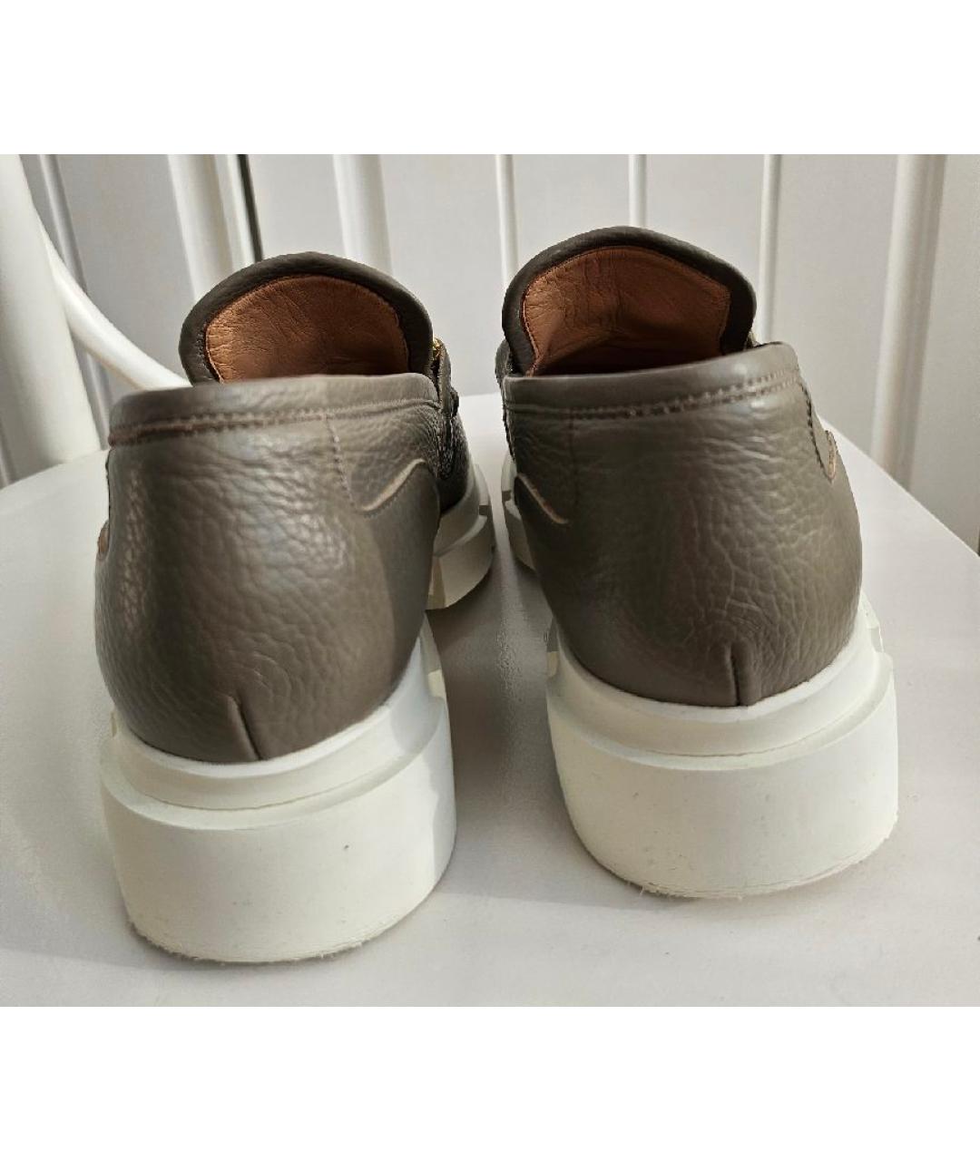 POLLINI Серые кожаные лоферы, фото 4