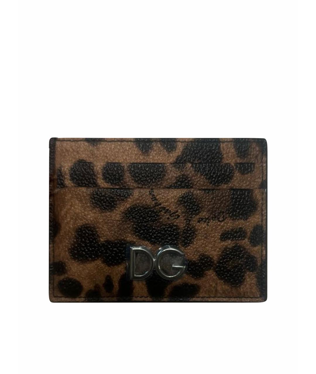 DOLCE&GABBANA Коричневый кожаный кардхолдер, фото 1