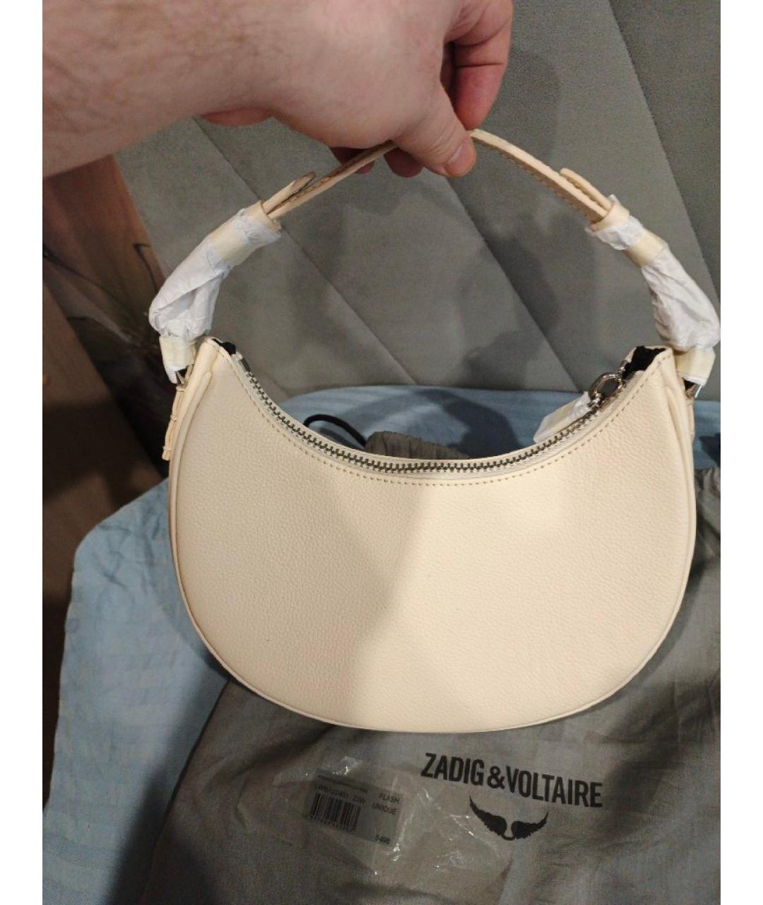 ZADIG & VOLTAIRE Белая кожаная сумка через плечо, фото 3