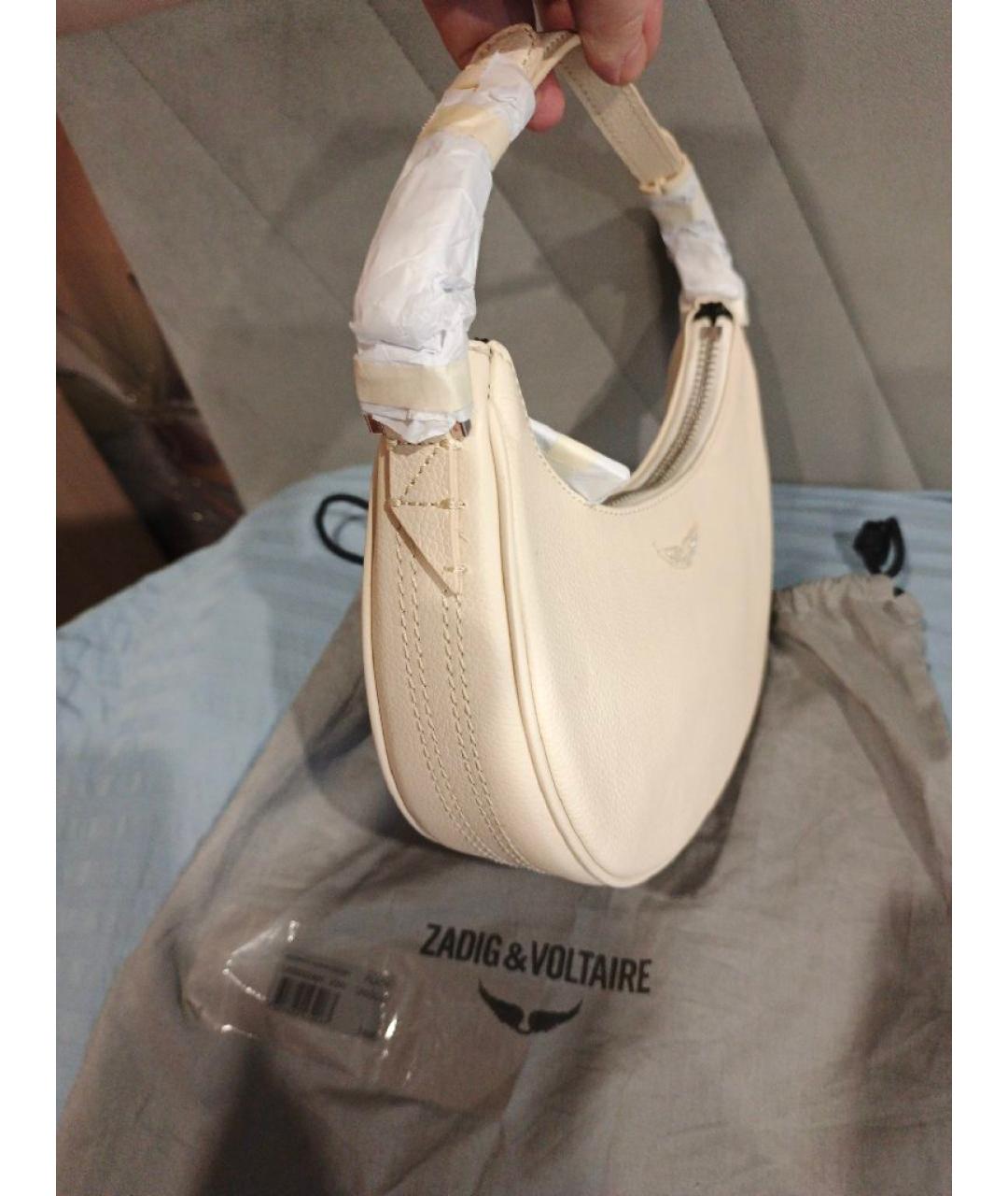 ZADIG & VOLTAIRE Белая кожаная сумка через плечо, фото 2