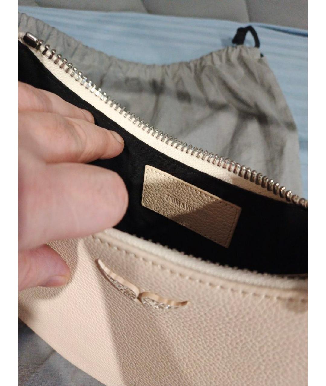 ZADIG & VOLTAIRE Белая кожаная сумка через плечо, фото 4