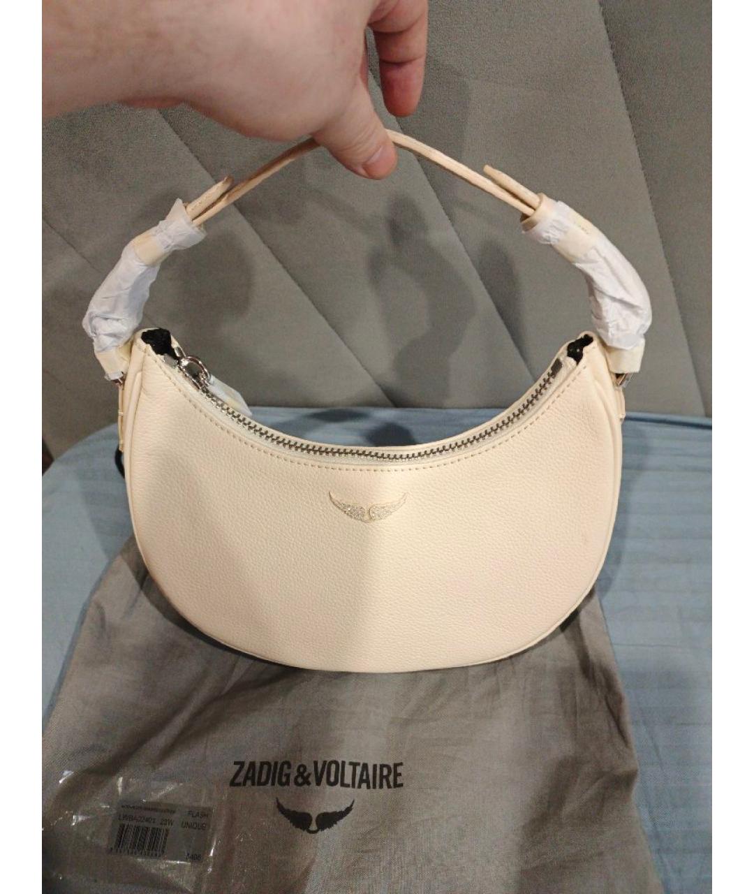 ZADIG & VOLTAIRE Белая кожаная сумка через плечо, фото 6