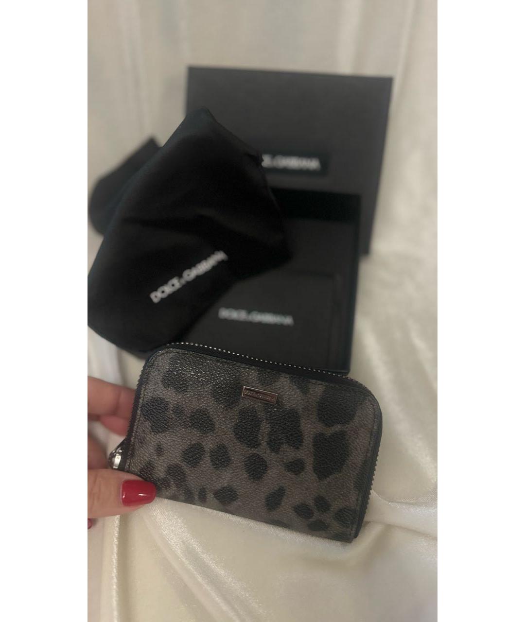 DOLCE&GABBANA Антрацитовый кожаный кошелек, фото 4