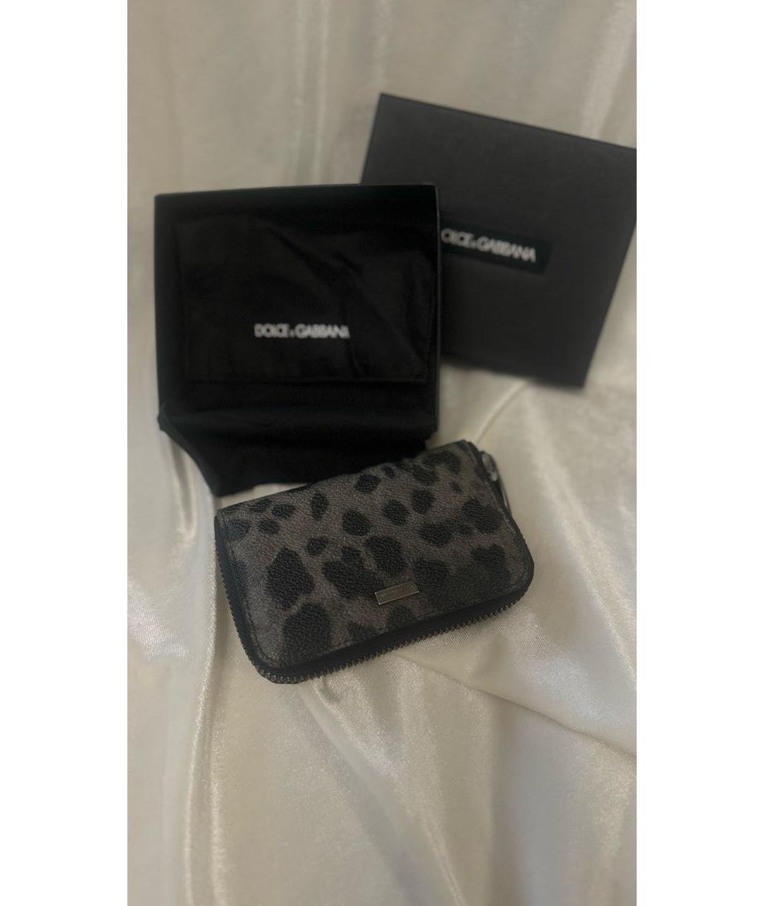 DOLCE&GABBANA Антрацитовый кожаный кошелек, фото 6