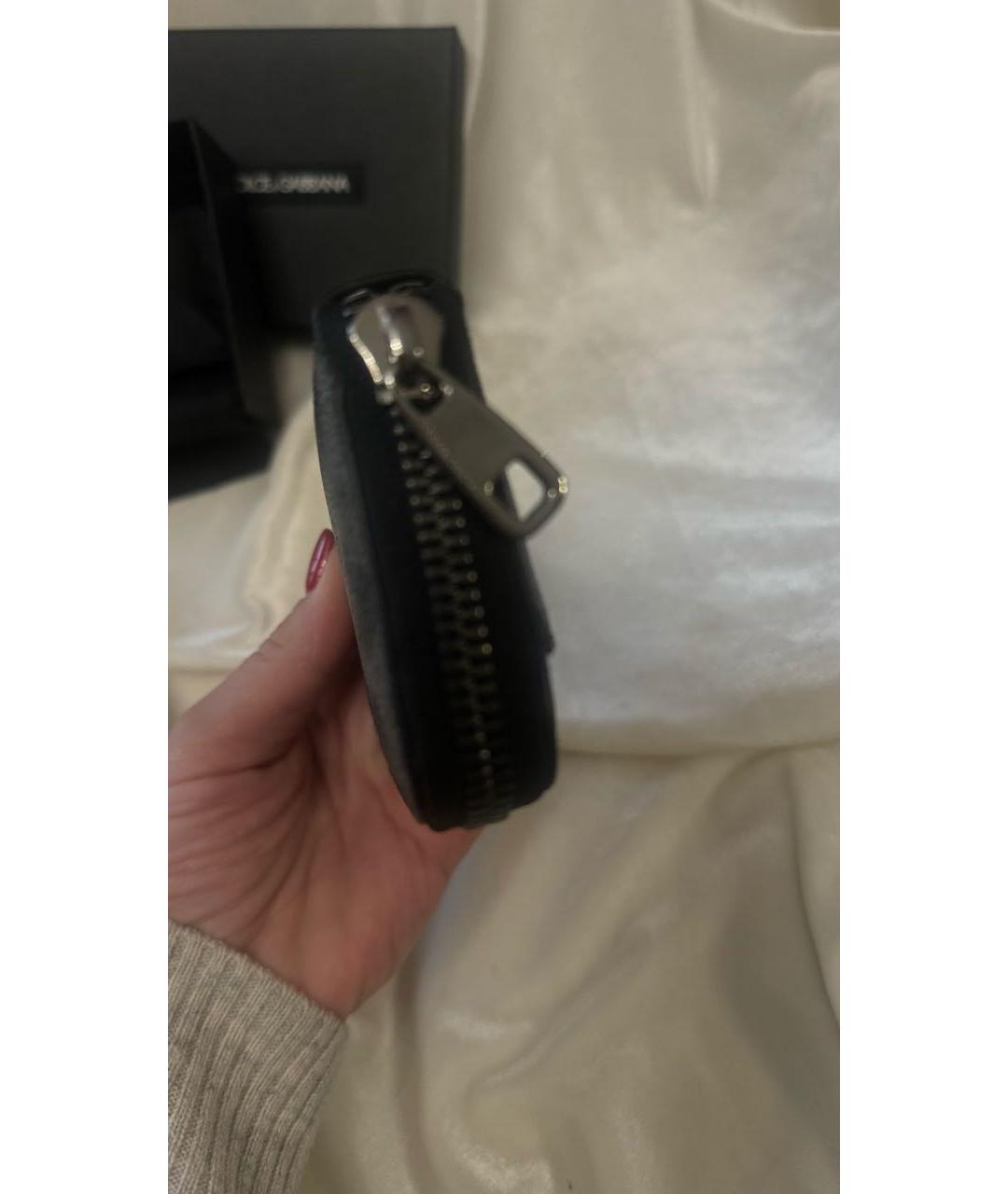 DOLCE&GABBANA Антрацитовый кожаный кошелек, фото 5