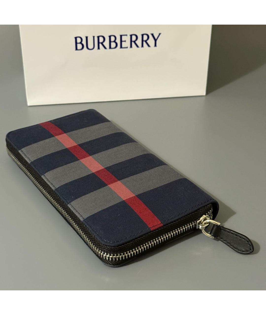 BURBERRY Черный кожаный кошелек, фото 7