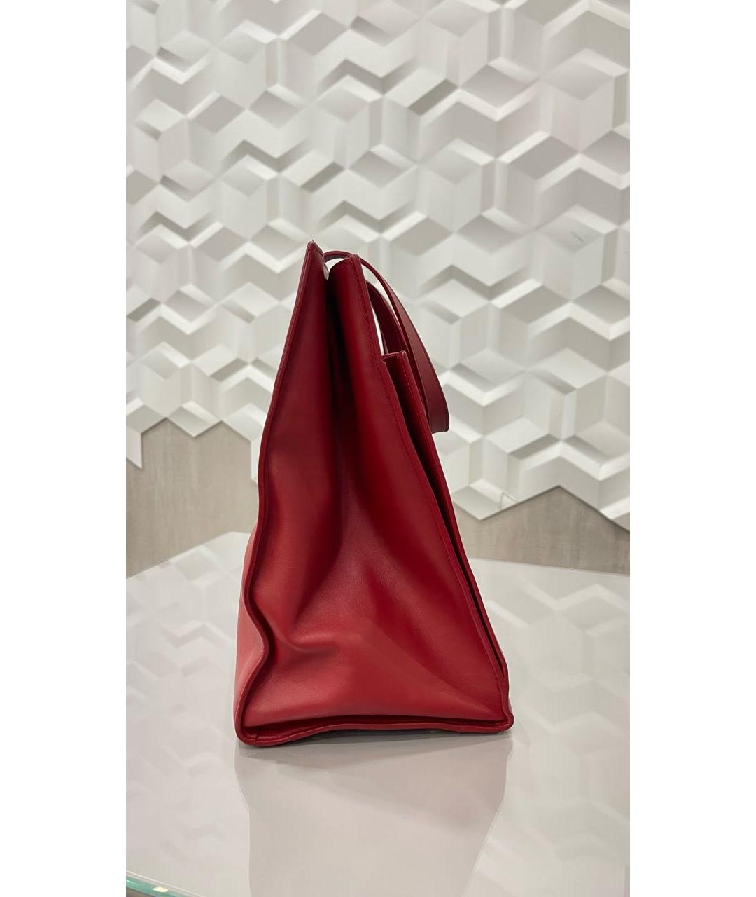 SAINT LAURENT Красная кожаная сумка с короткими ручками, фото 2