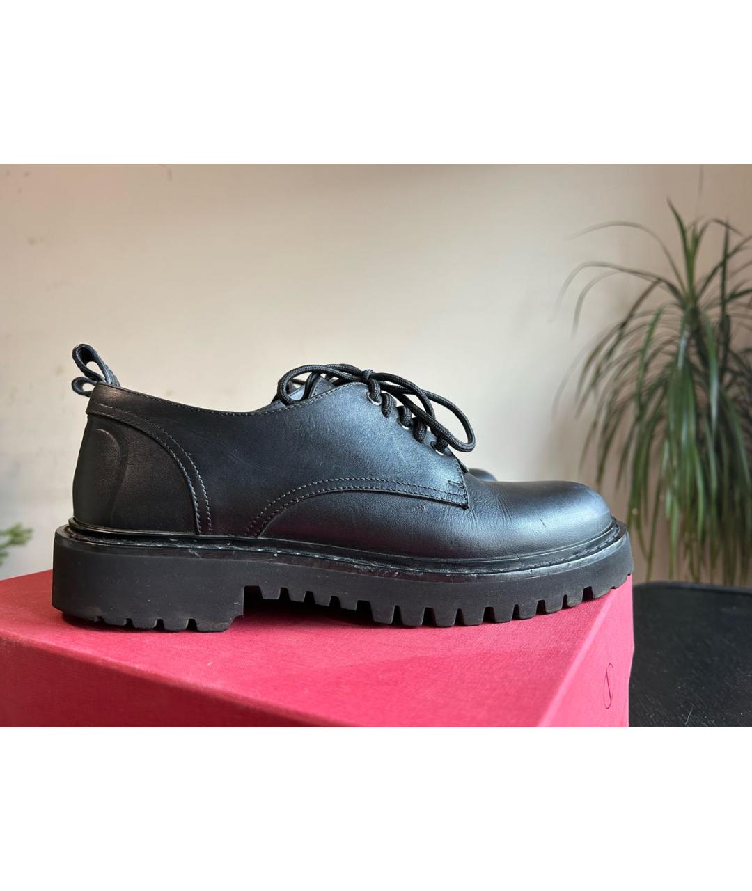 VALENTINO Черные кожаные брогги и оксфорды, фото 6