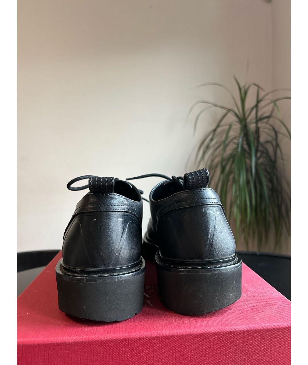 VALENTINO Черные кожаные брогги и оксфорды, фото 4