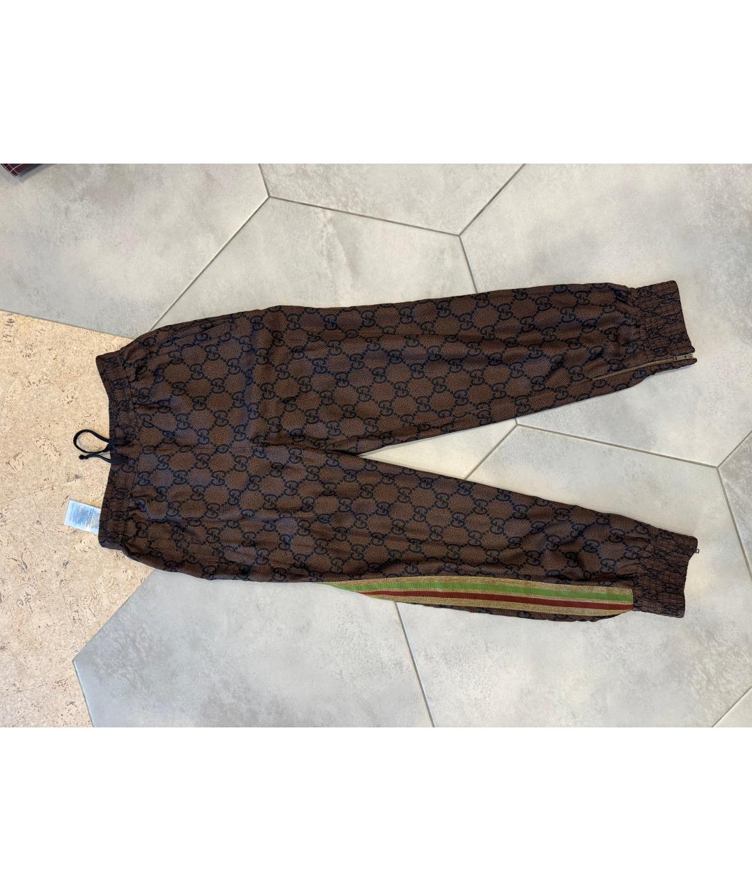 GUCCI Коричневый шелковый костюм с брюками, фото 5