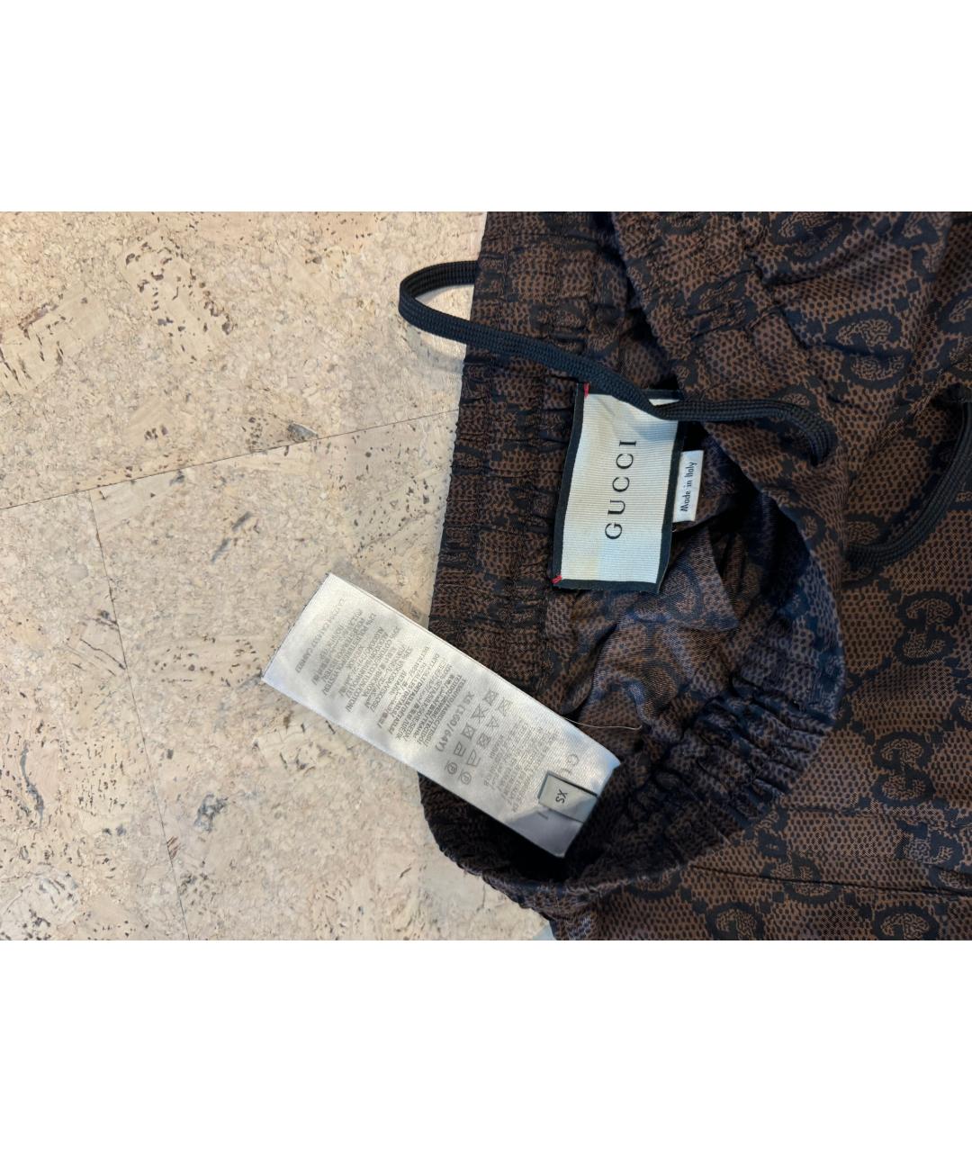 GUCCI Коричневый шелковый костюм с брюками, фото 3