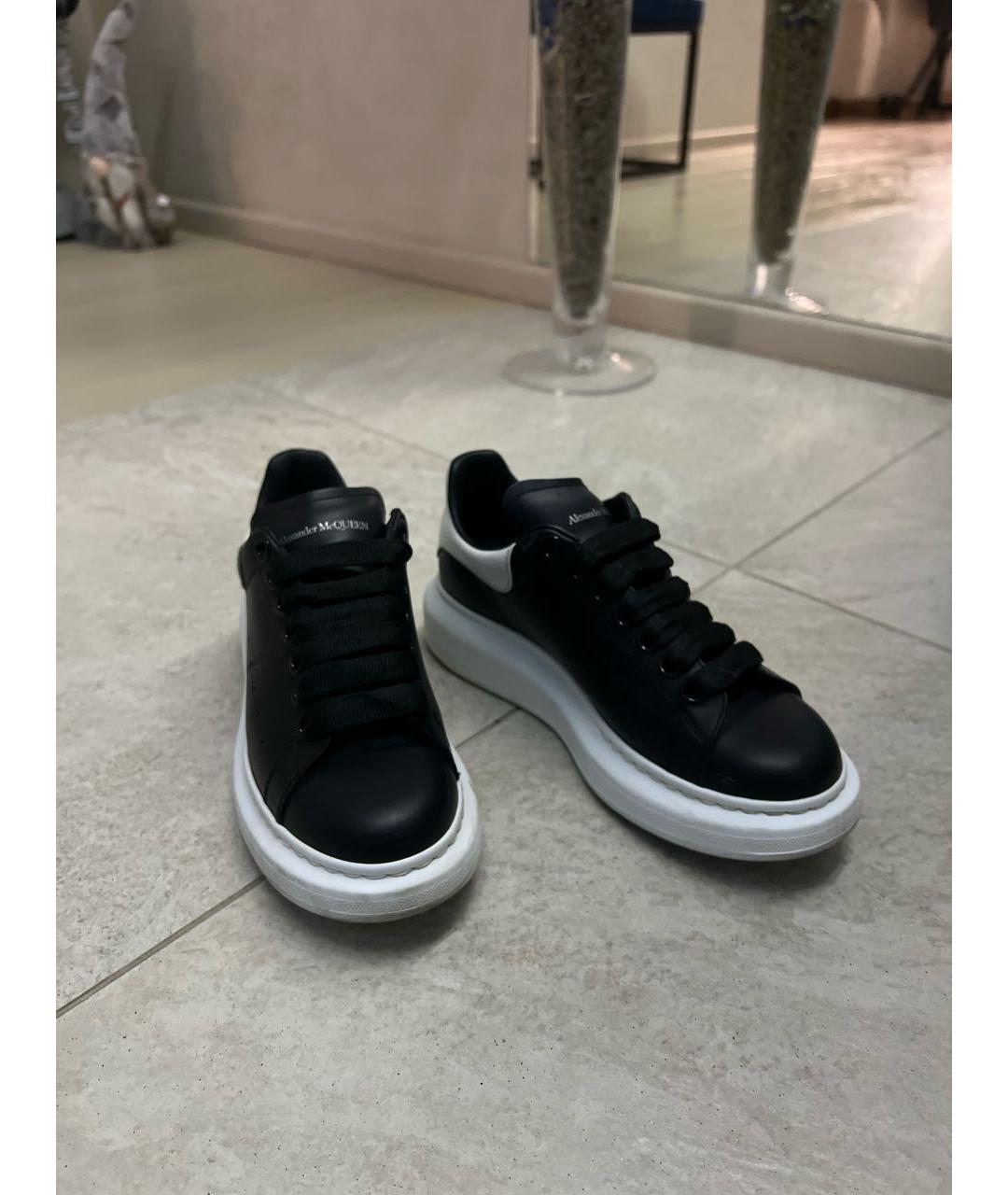 ALEXANDER MCQUEEN Черные кожаные кеды, фото 4