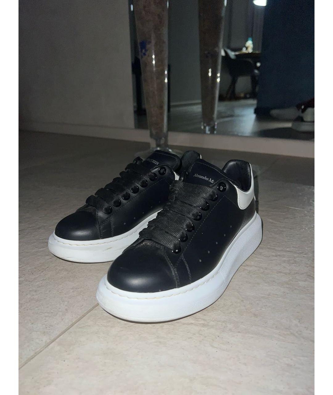 ALEXANDER MCQUEEN Черные кожаные кеды, фото 2