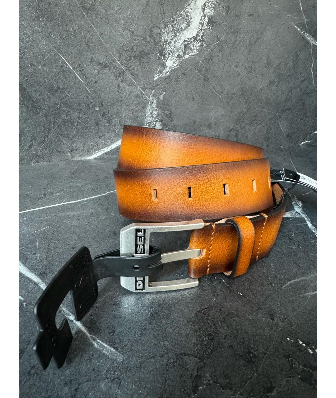DIESEL Коричневый кожаный ремень, фото 9