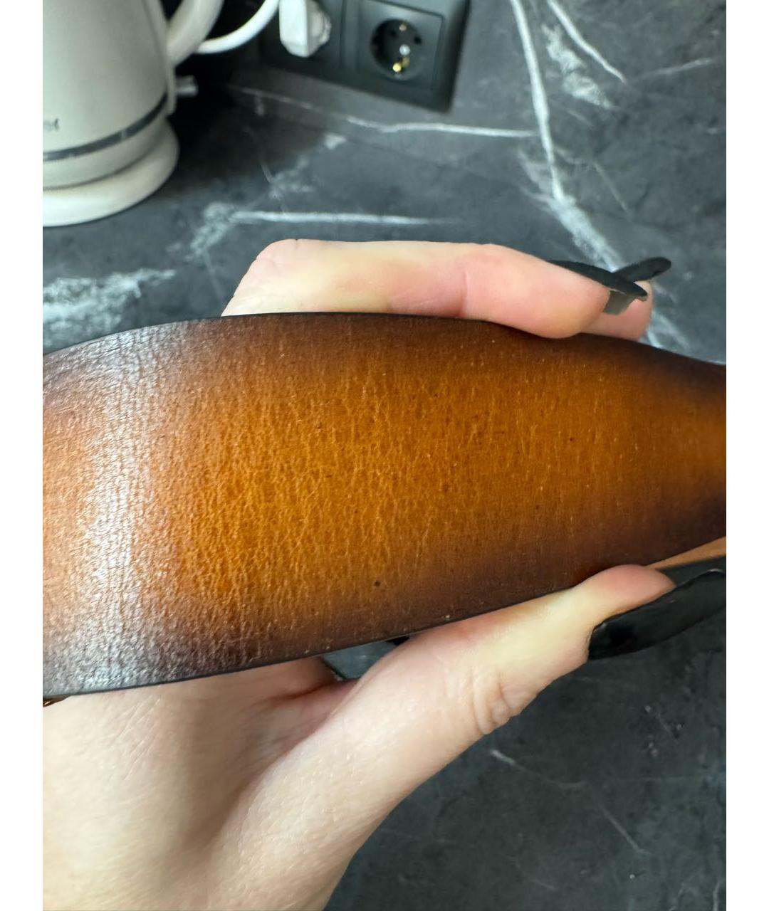 DIESEL Коричневый кожаный ремень, фото 8