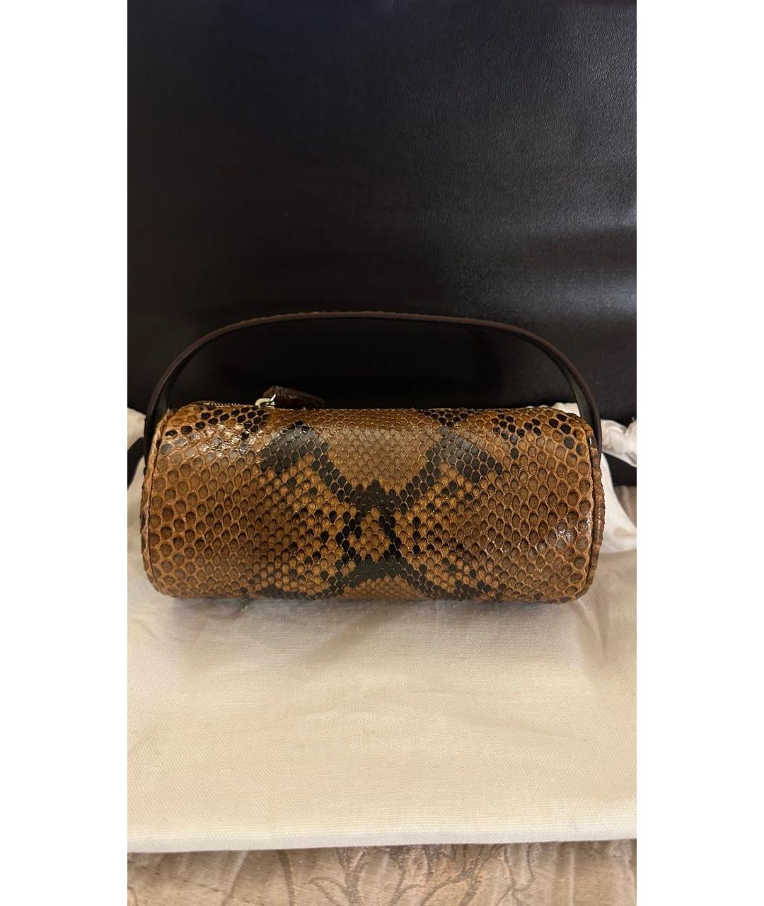 THE ROW Коричневая кожаная сумка с короткими ручками, фото 5