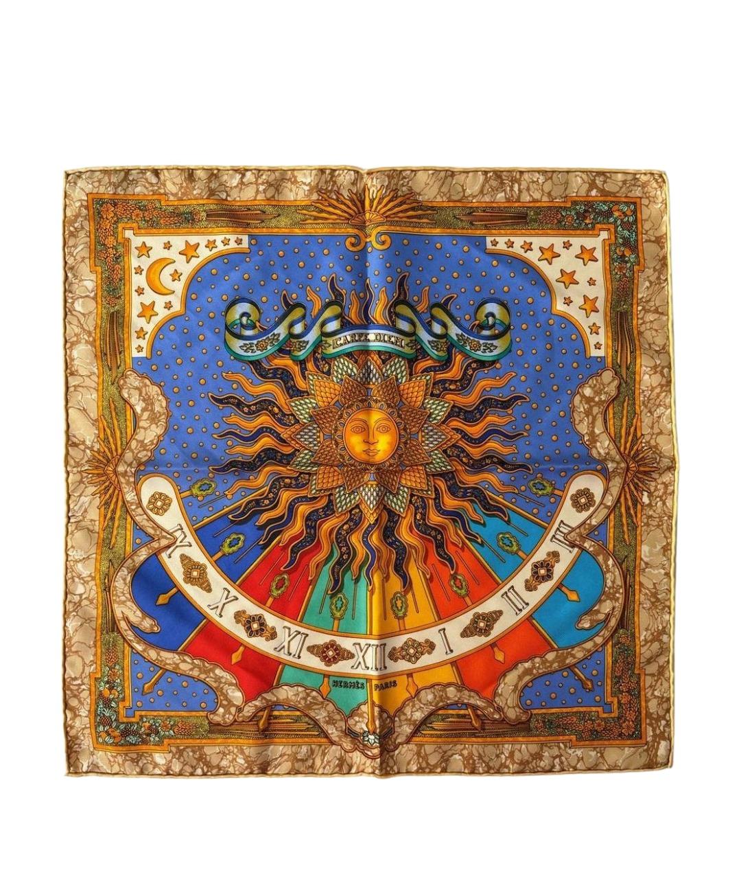 HERMES Мульти шелковый платок, фото 1