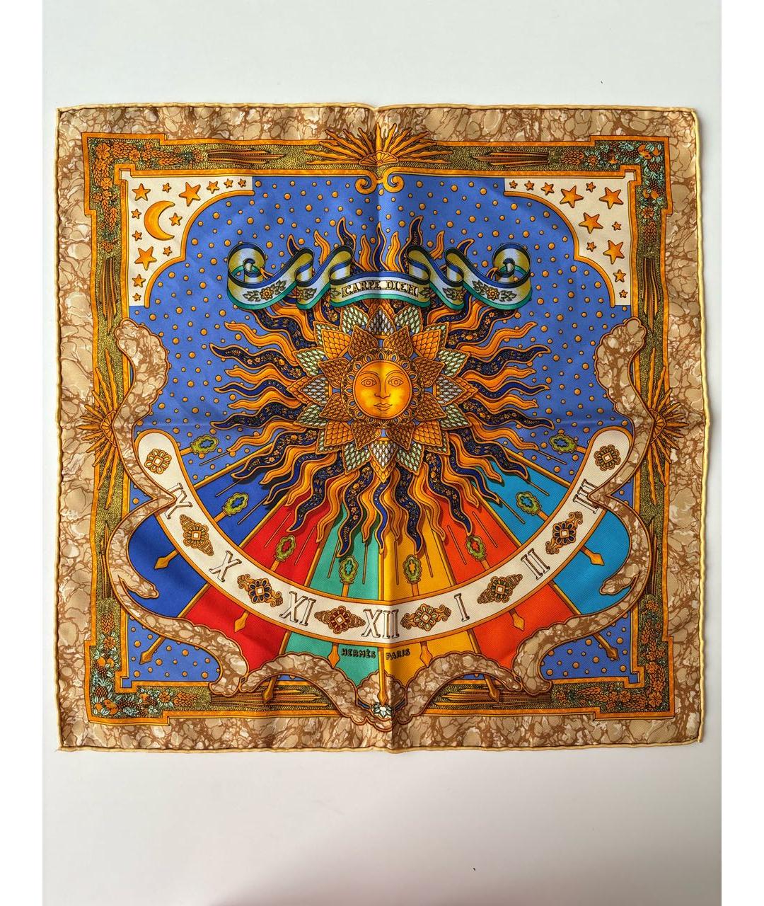 HERMES Мульти шелковый платок, фото 4