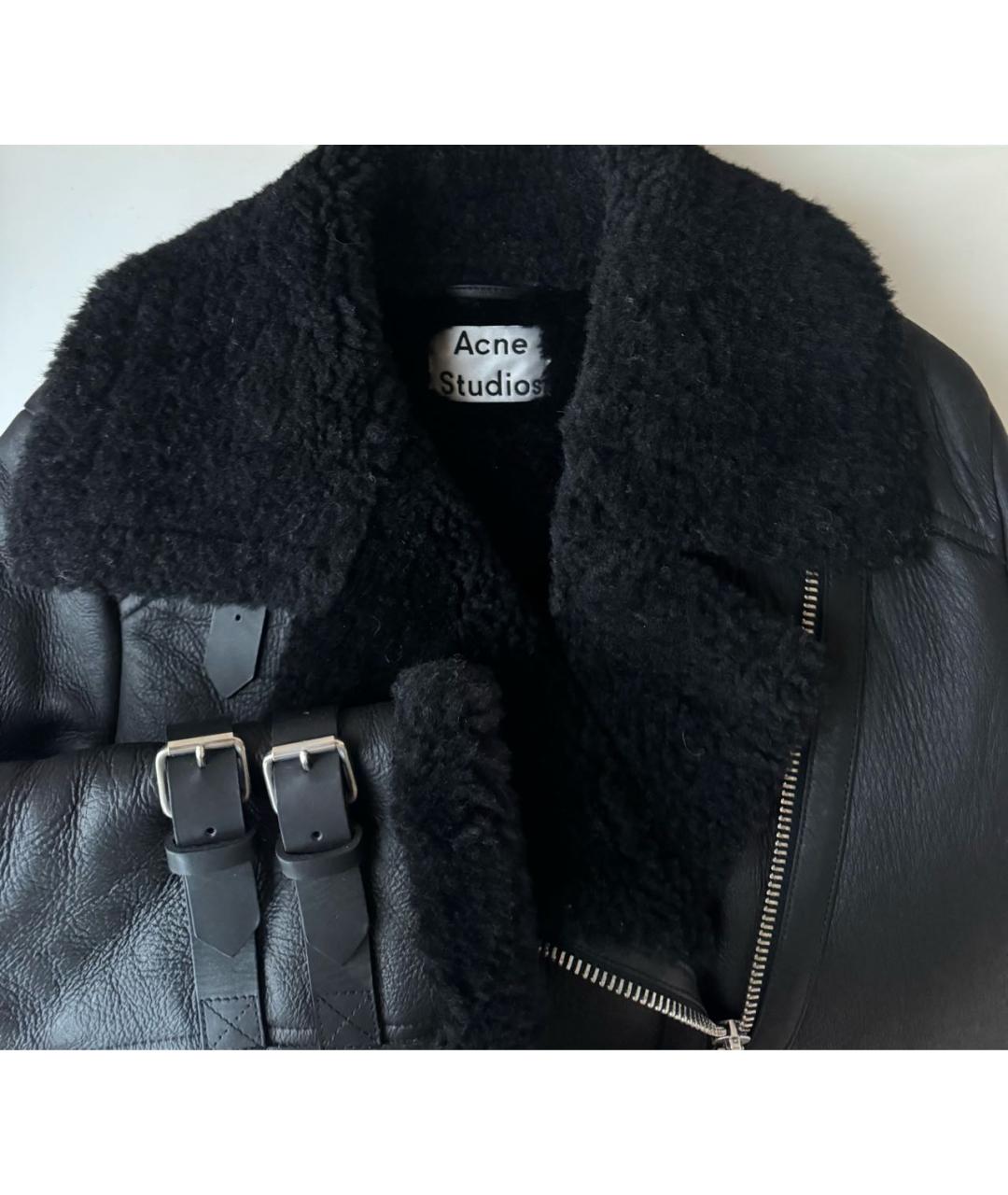 ACNE STUDIOS Черная кожаная дубленка, фото 5