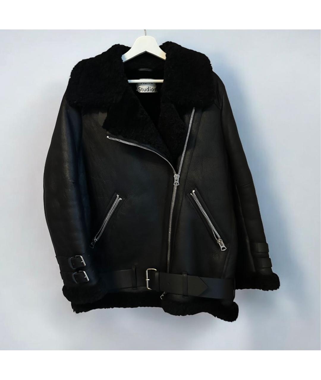 ACNE STUDIOS Черная кожаная дубленка, фото 2